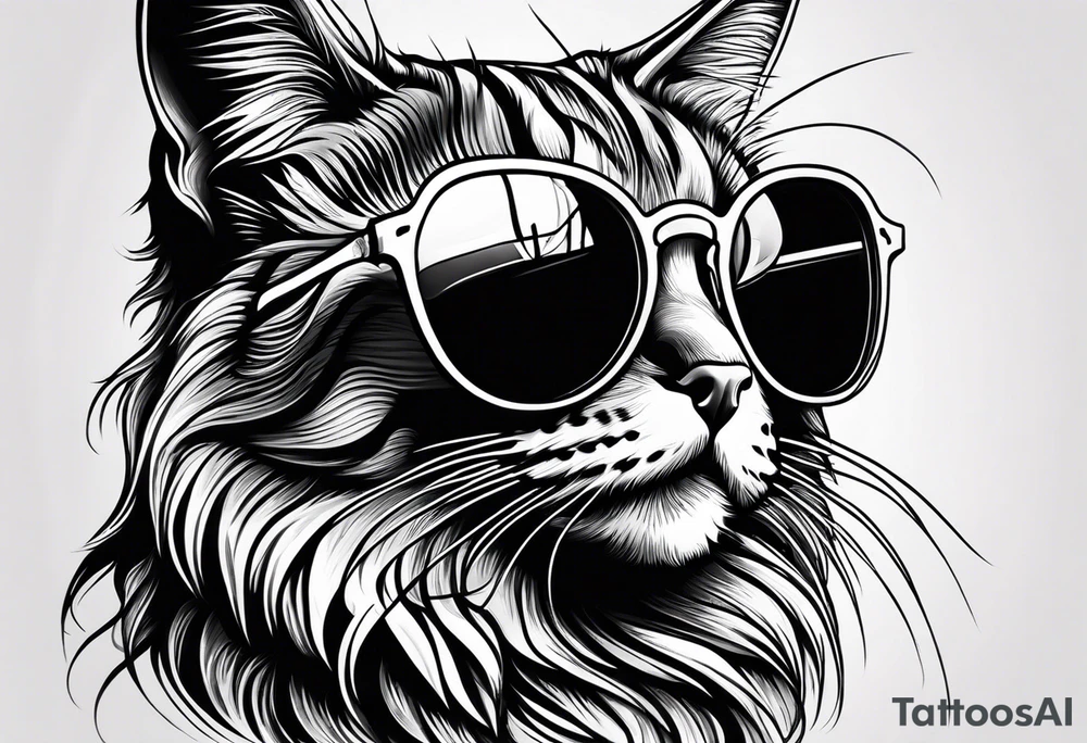 cat sunglasses tattoo idea