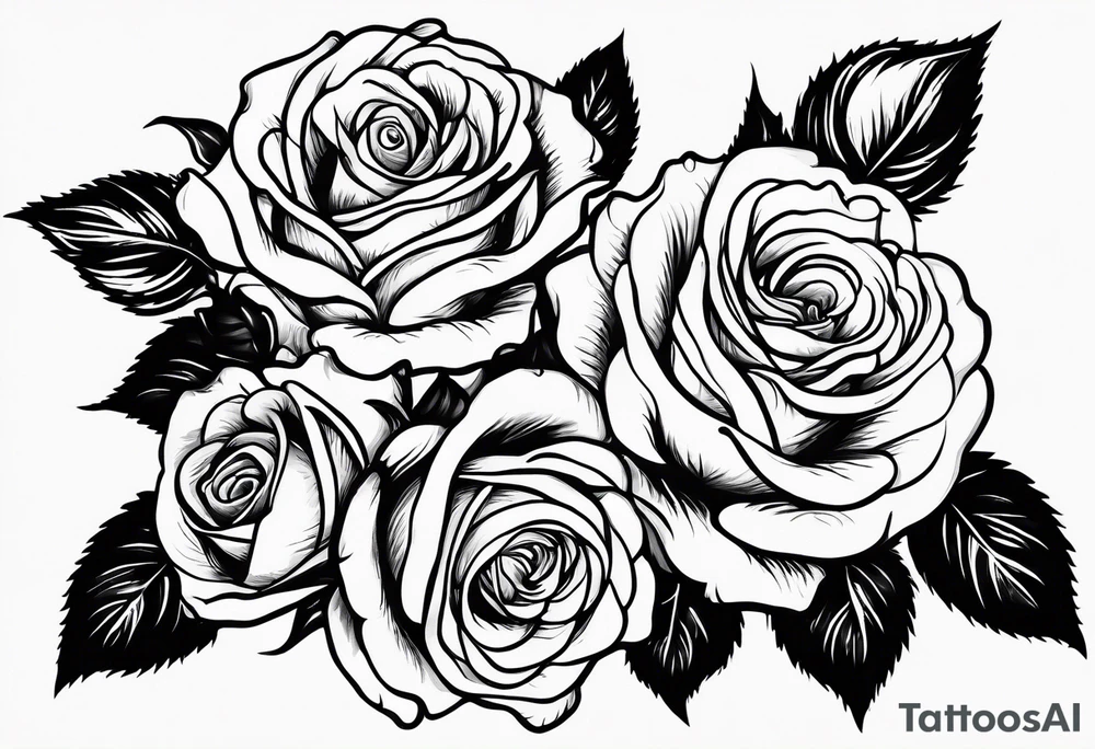 bouque of roses tattoo idea
