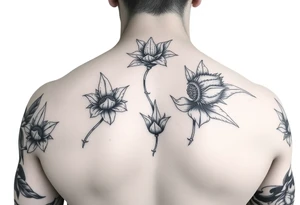 carnivorous plants neck, chest, back, and arm sleeves tattoo idea