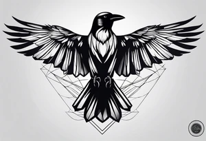 outlines of a crow with open wings tattoo idea