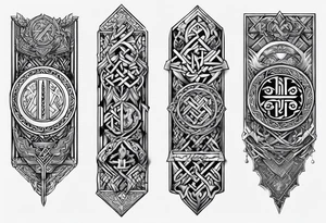 viking runes on fingers tattoo idea