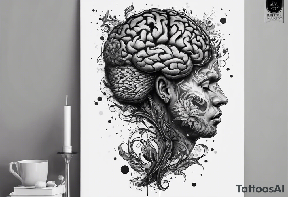 Brain, healthy, sick tattoo idea