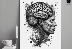Brain, healthy, sick tattoo idea
