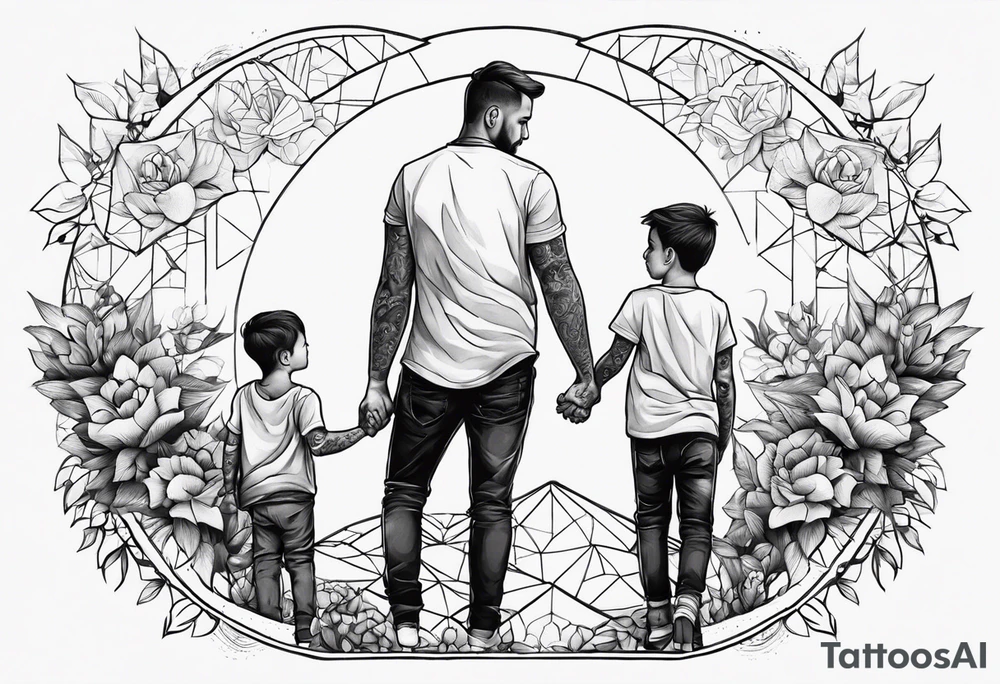 married father with two boys both born in May two years apart tattoo idea