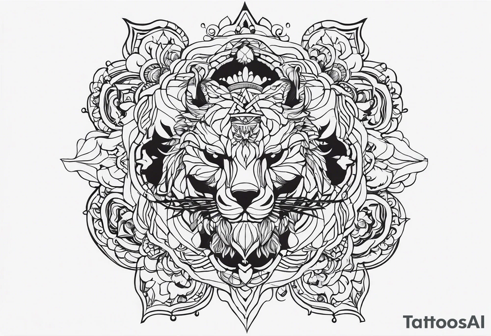 козерог демон накаченный воинственный tattoo idea
