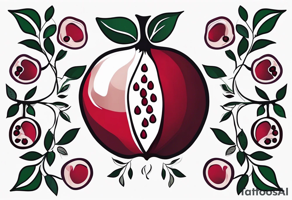 strength, small, nuanced, pomegranate elegant, armenian tattoo idea