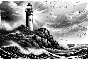 lighthouse in a storm tattoo idea