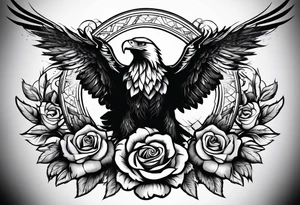 Eagle and rose tattoo idea