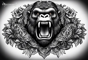 Screaming gorilla snakes(chest piece) tattoo idea