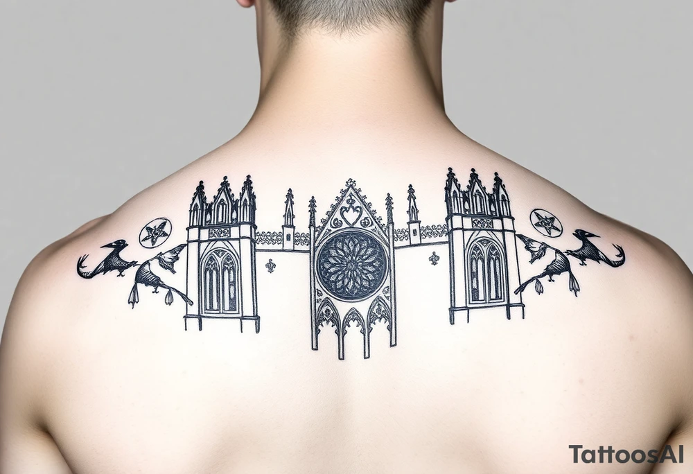 Gothic cathedral tattoo idea