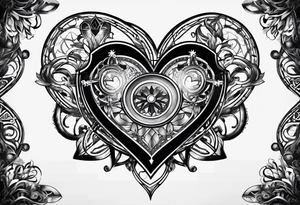 four steering wheels in a heart shape tattoo idea