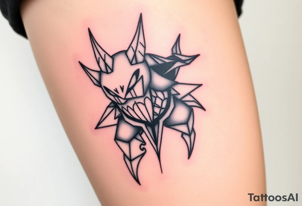 GENGAR FROM POKÉMON AND VENOM FROM MARVEL FUSION tattoo idea
