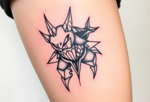 GENGAR FROM POKÉMON AND VENOM FROM MARVEL FUSION tattoo idea