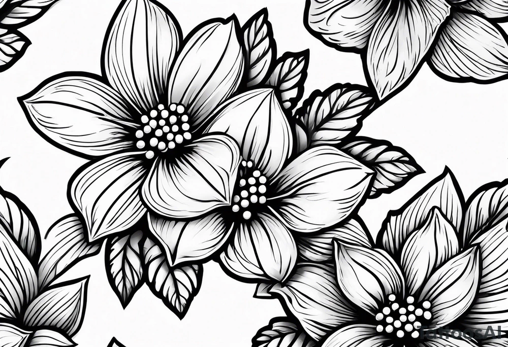 Holly berry birt flower tattoo idea