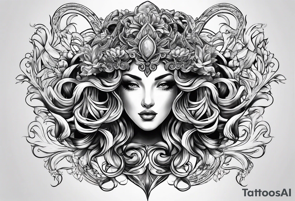 medusa book lily tattoo idea