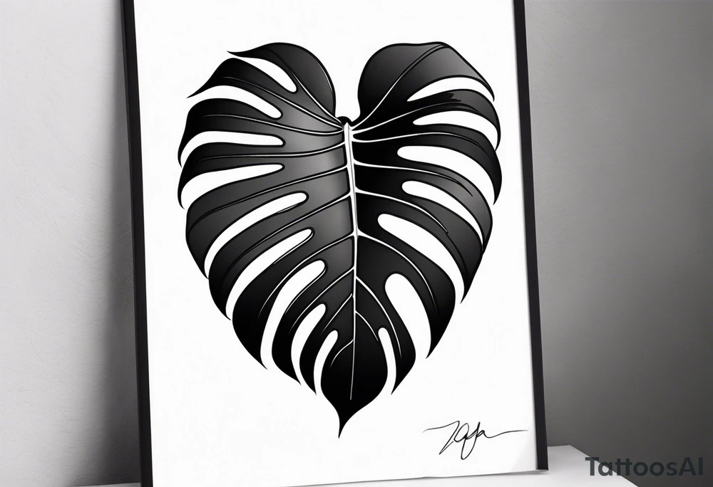 monstera tattoo idea