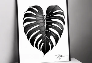 monstera tattoo idea