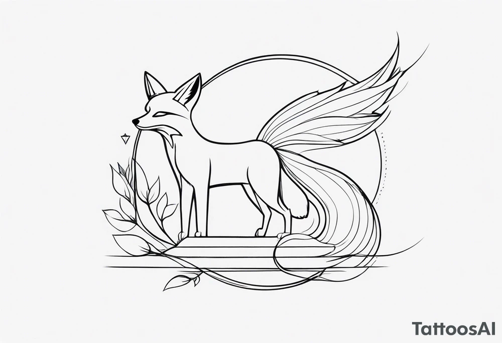 Fox with wings tattoo idea