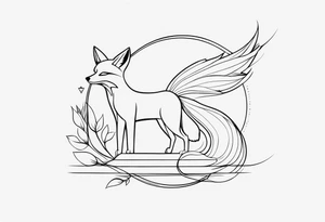 Fox with wings tattoo idea