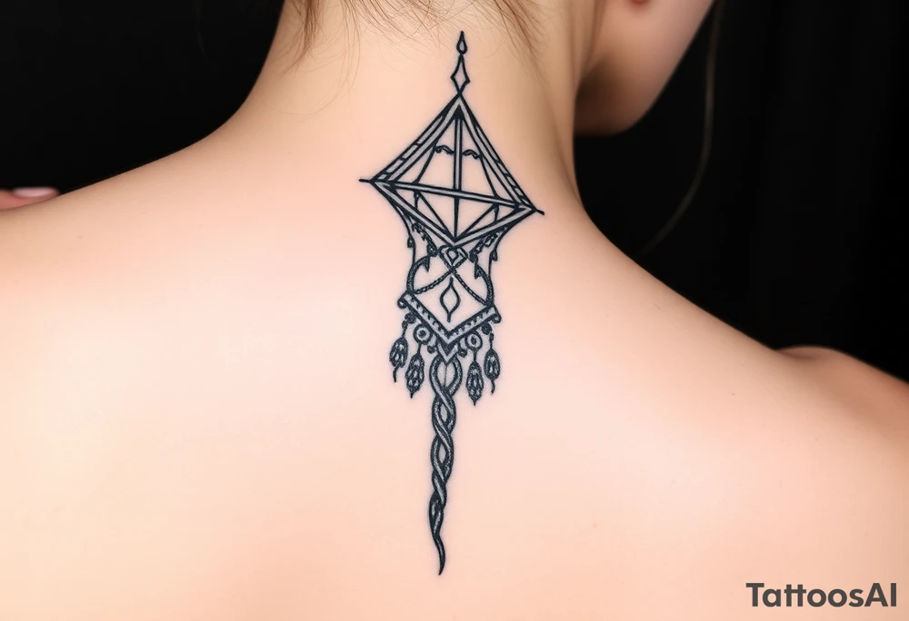 Kite rope hand tattoo idea
