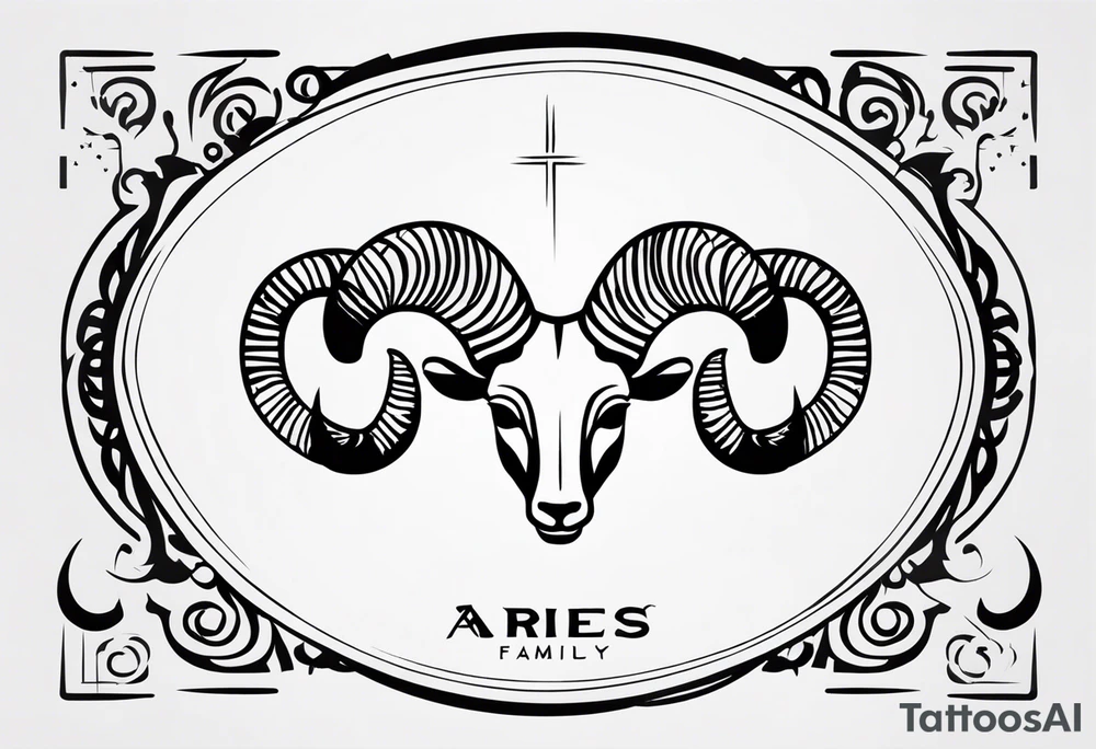 MUSIC LIFE FAMILY ARIES tattoo idea