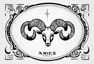 MUSIC LIFE FAMILY ARIES tattoo idea