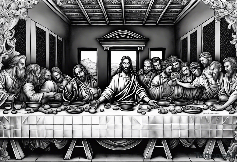 The last supper scene as the devil tattoo idea