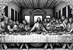 The last supper scene as the devil tattoo idea