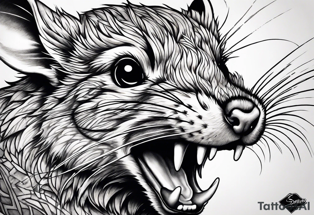 a snarling mouse tattoo idea