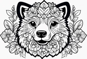 Paw print made of flowers tattoo idea