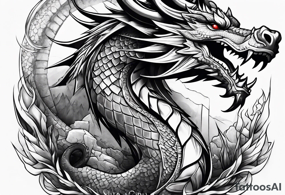 Dragon roman empire structures tattoo idea