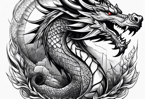 Dragon roman empire structures tattoo idea