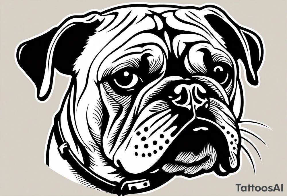 Abseiling bulldog sand blasting tattoo idea