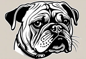 Abseiling bulldog sand blasting tattoo idea
