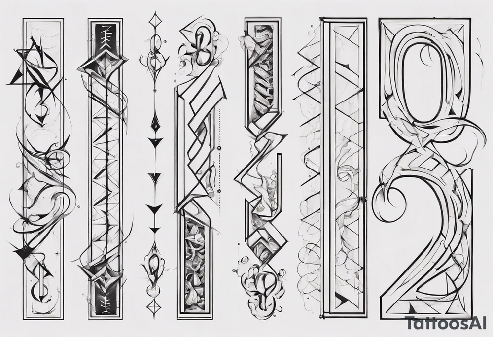 number 9 upside down and right side up connected in the middle. Tall and thin tattoo idea