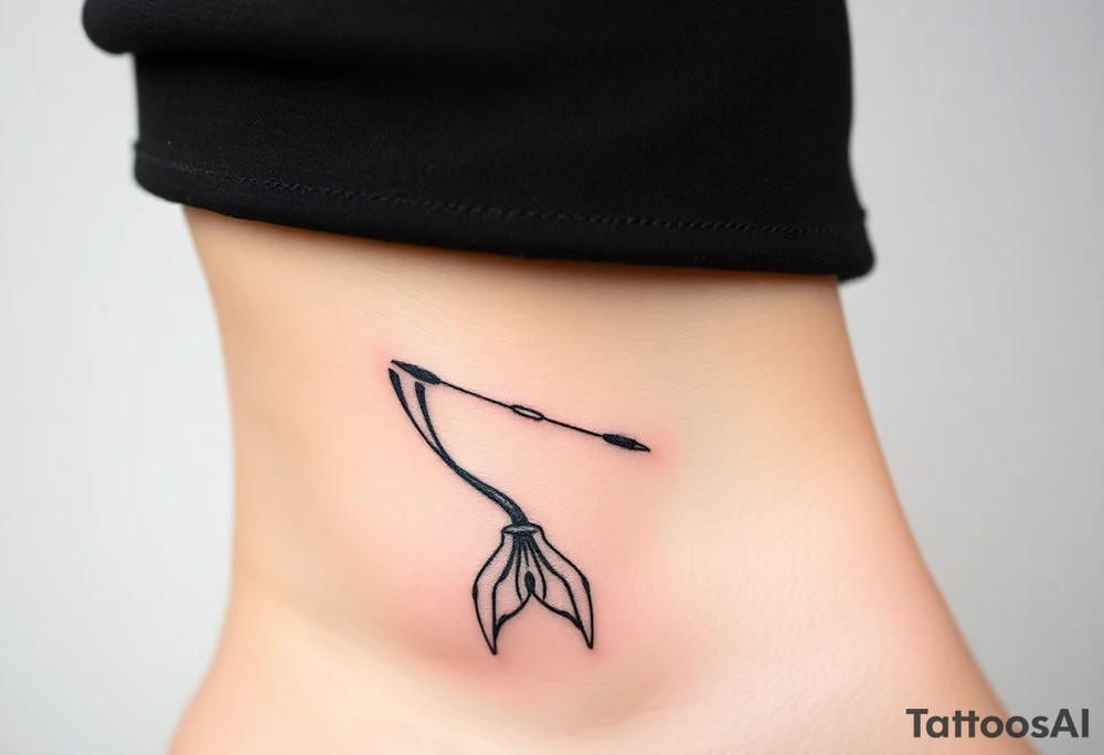 Mermaid tail with crutches tattoo idea
