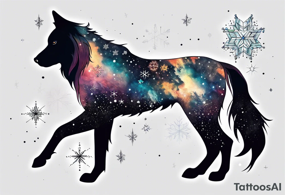 Constellation, animal, snowflake tattoo idea