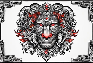 maori mixed with celtic band for around an arm, incorporating the word love tattoo idea