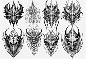 Dragon skin symmetrical tattoo idea