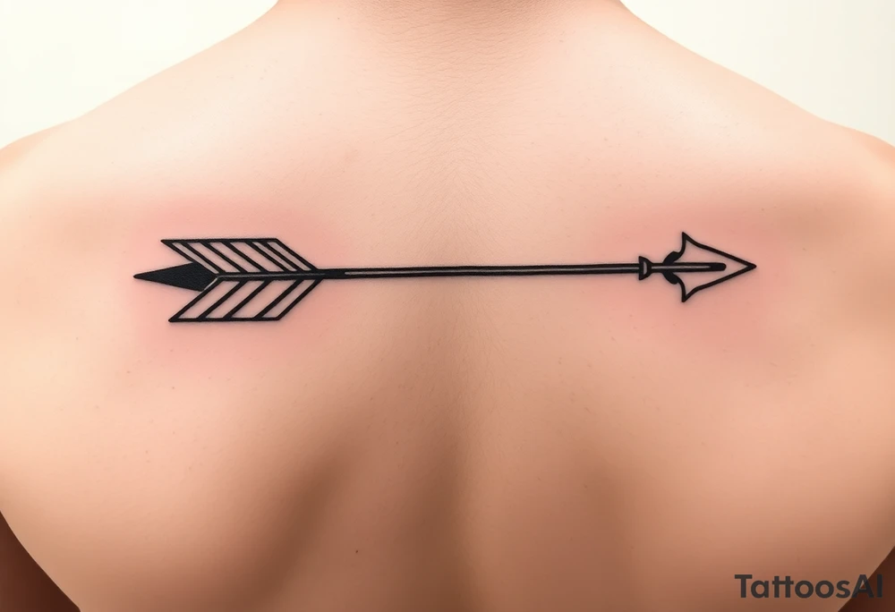 Tiny thin fine line arrow tattoo idea