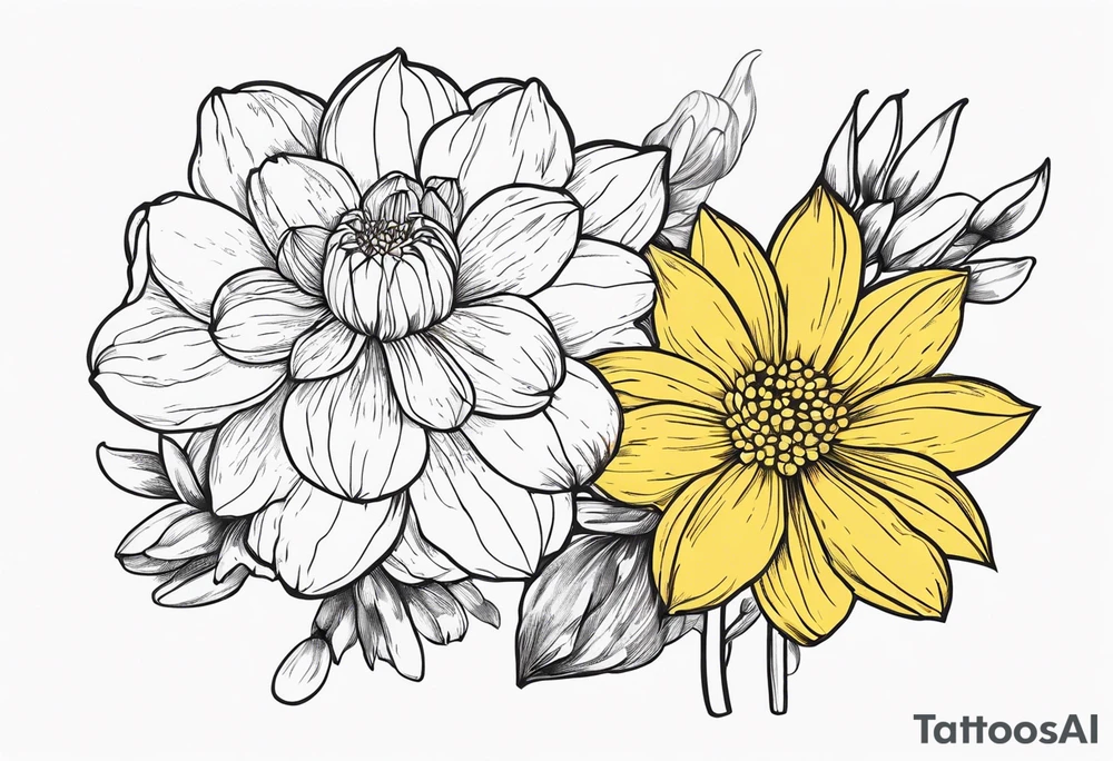 Narcissus, Chrysanthemum, Cosmos, snow drop tattoo idea Narcissus, Chrysanthemum, Cosmos, snow drop tattoo idea
