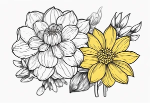 Narcissus, Chrysanthemum, Cosmos, snow drop tattoo idea