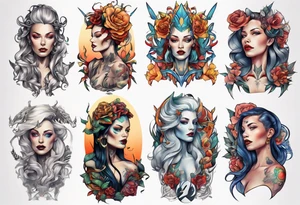 majestic woman tattoo idea