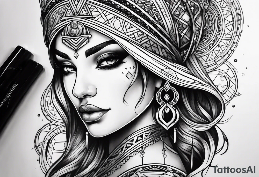 Black Libra Lady tattoo idea