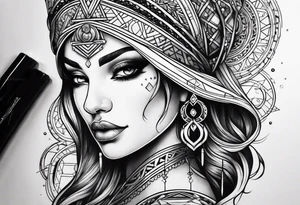 Black Libra Lady tattoo idea