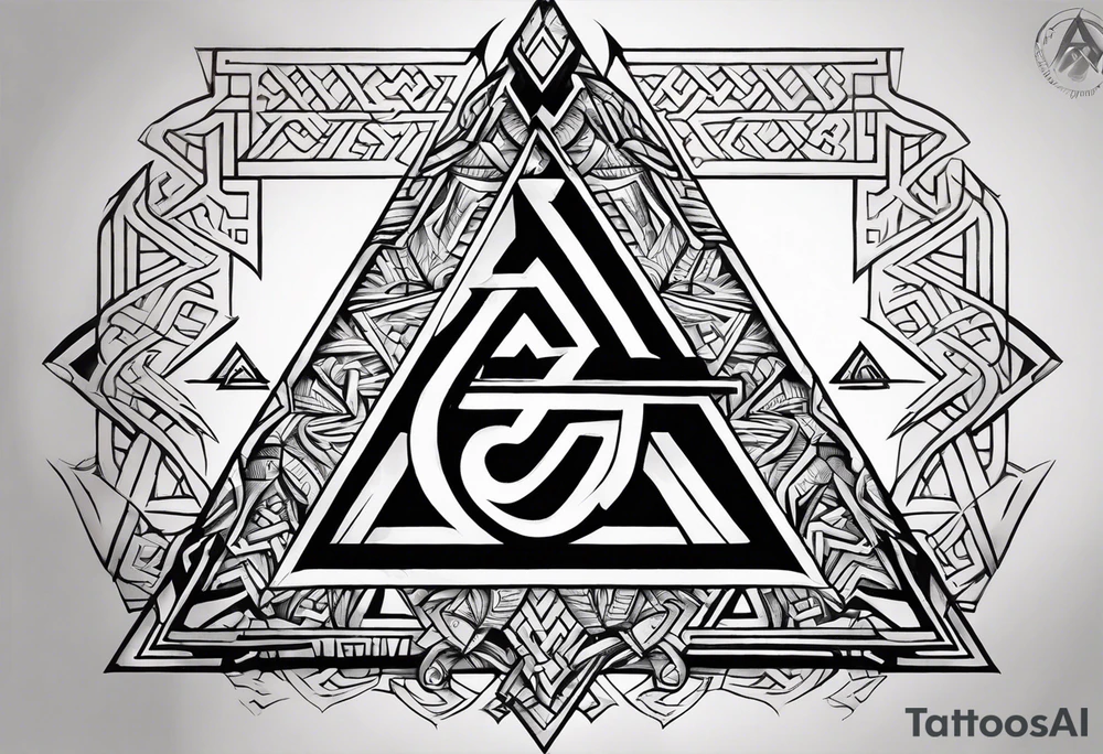 design a valknut tattoo with "om" symbol, with less ink tattoo idea design a valknut tattoo with "om" symbol, with less ink tattoo idea
