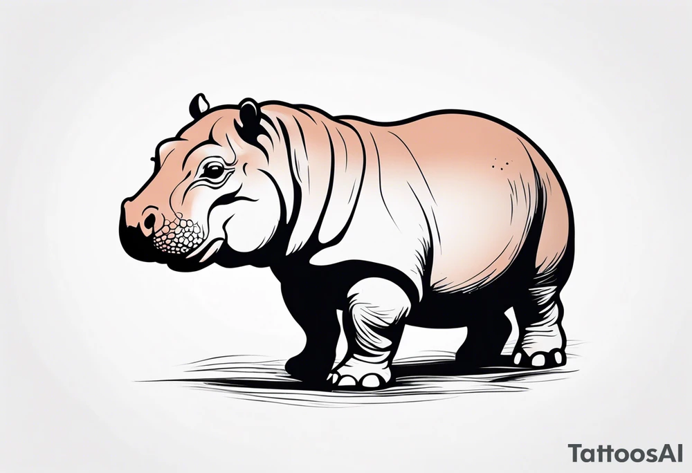 Baby hippo tattoo idea