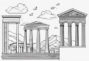 athens inspired, preferably a cariathyd, a mix with column tattoo idea