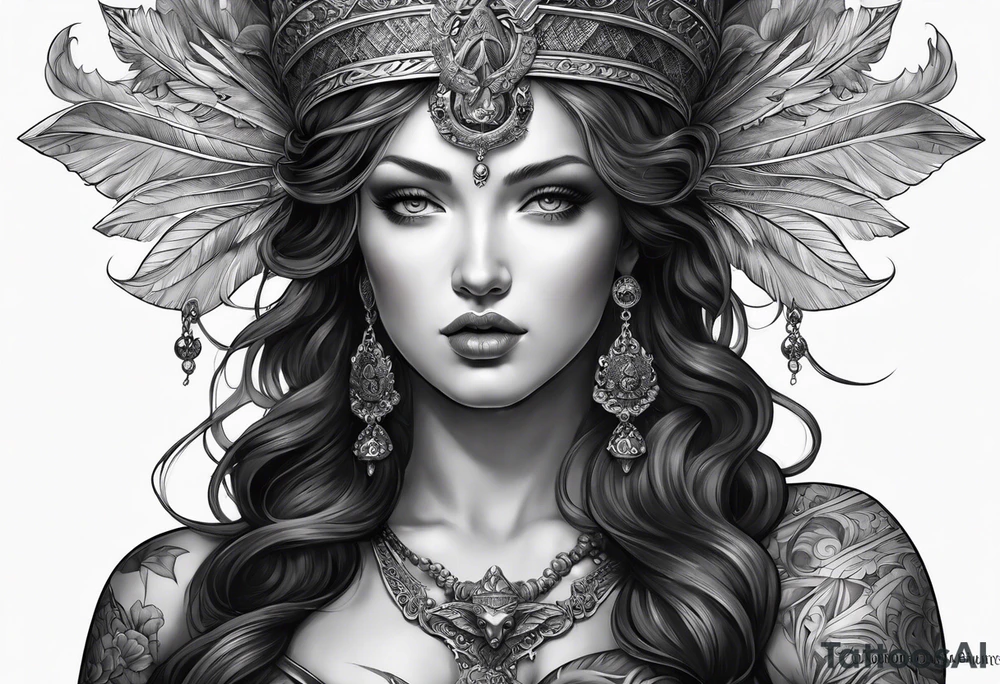 the goddess of vengeance tattoo idea