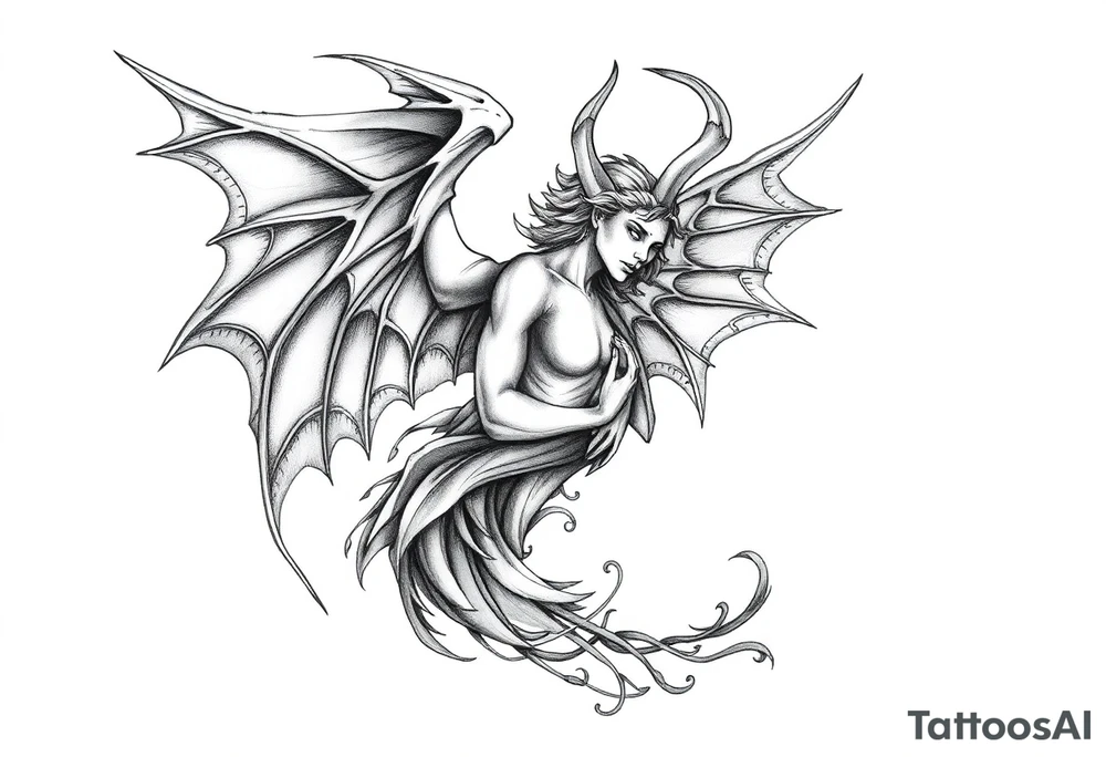 Angel devil tattoo idea